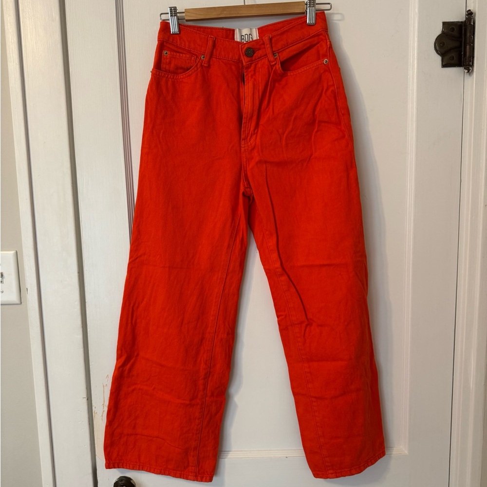 BDG urban outfitters high and wide bright red/orange pants